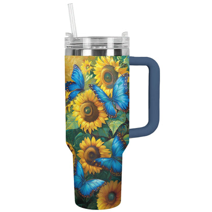 Shineful Tumbler Butterfly In Sunflower Garden