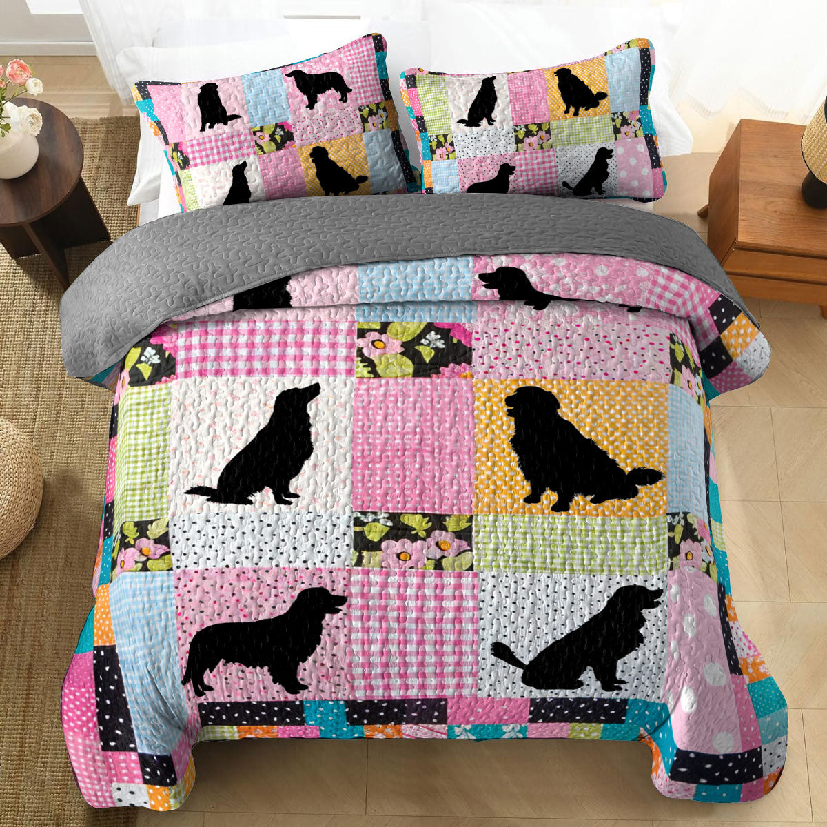 Shineful All Season Quilt 3-Piece Set Furry Hug Friends