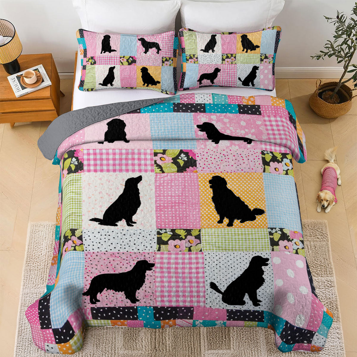 Shineful All Season Quilt 3-Piece Set Furry Hug Friends