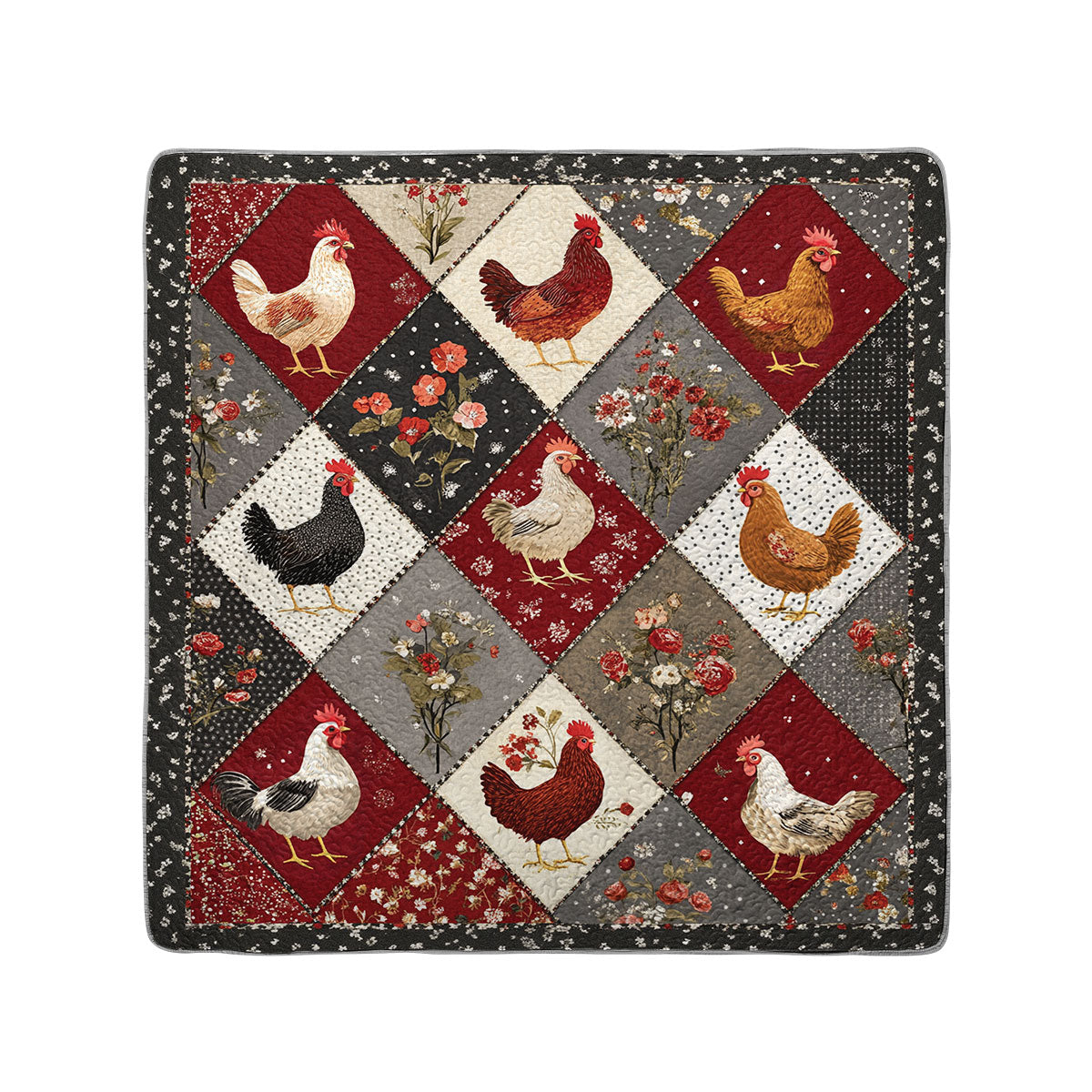 Shineful All Season Quilt 3-Piece Set Chicken Beautiful