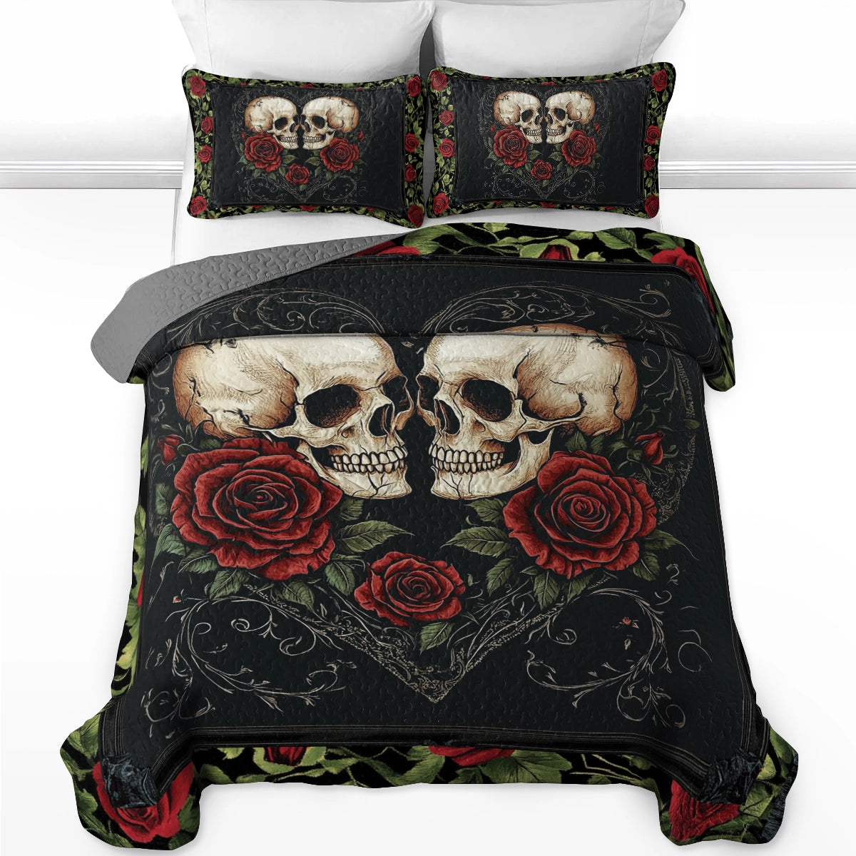 Shineful All Season Quilt 3-Piece Set - Eternal Skull Romance