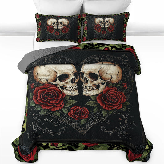 Ensemble de courtepointe toutes saisons Shineful 3 pièces - Eternal Skull Romance 