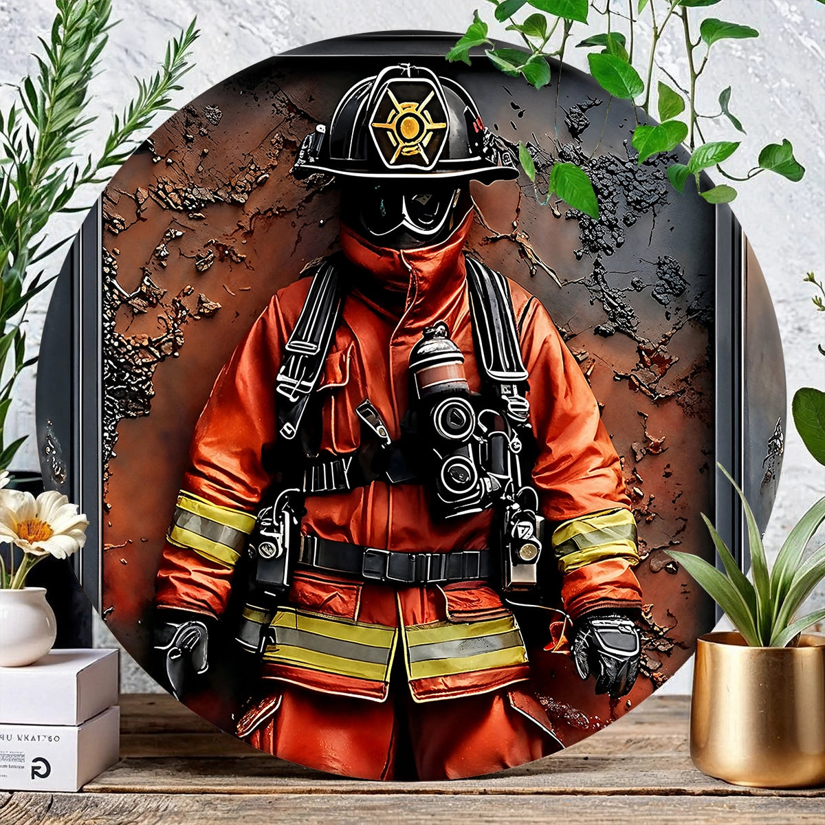 Shineful 2D Wooden Plaque, Hanging Decor, Door Sign Firefighter's Sacrifice