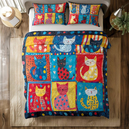 Shineful All Season Quilt 3-Piece Set Purrfect Pals