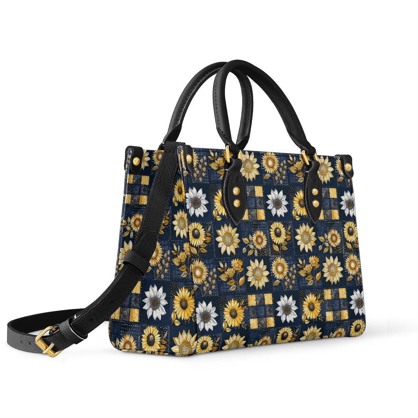 Glänzende Ledertasche Inelegance Sunflowers