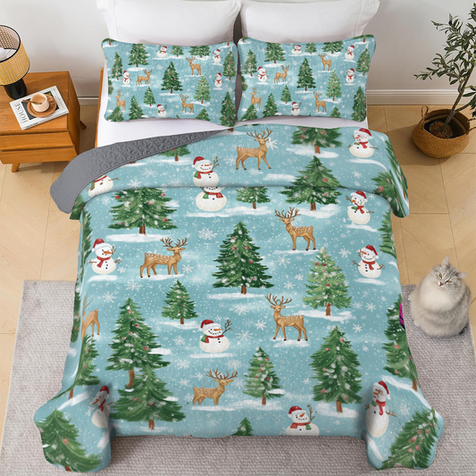 Shineful All Season Quilt 3-Piece Set - Cheerful Christmas Wonderland