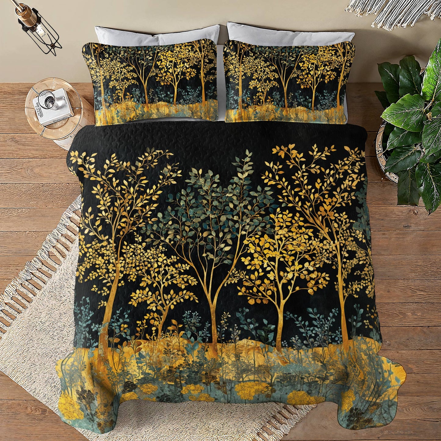 Shineful All Season Quilt 3-teiliges Set Golden Forest 