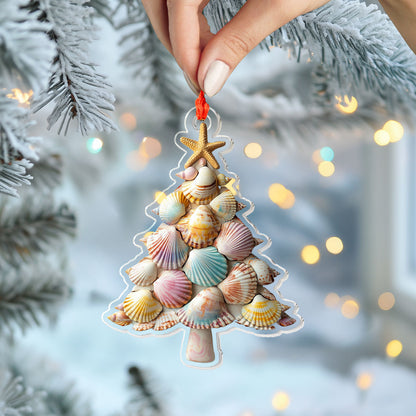 Shineful 2D Acrylic Ornament - Seashell Christmas Tree