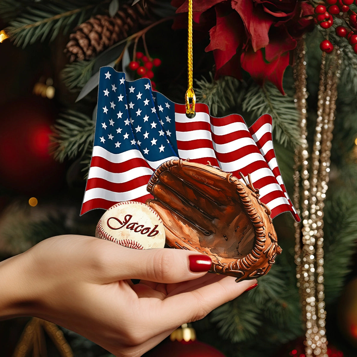 Shineful 2D Acrylic Ornament American Baseball Spirit