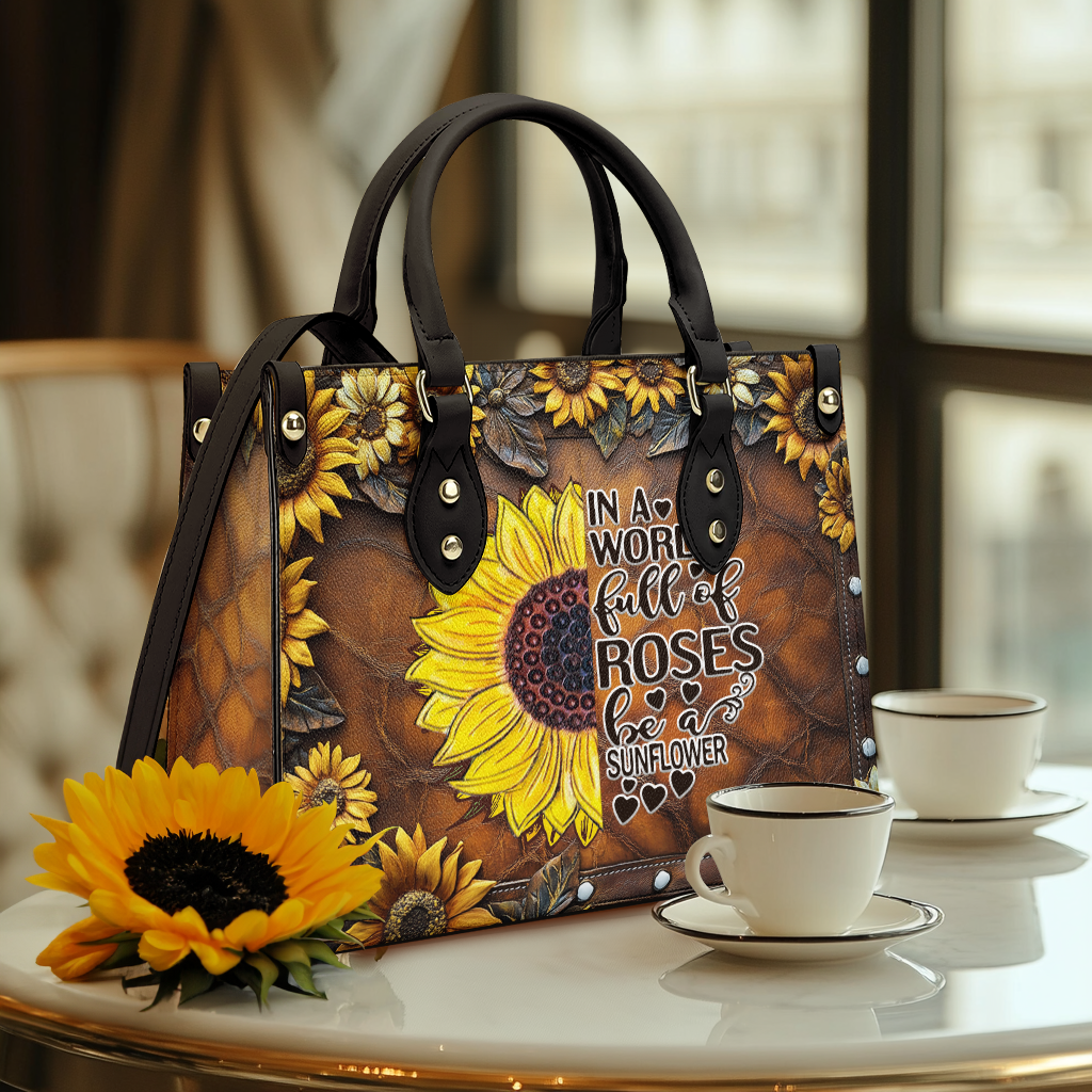 Shineful Leather Bag Sunflower Elegance