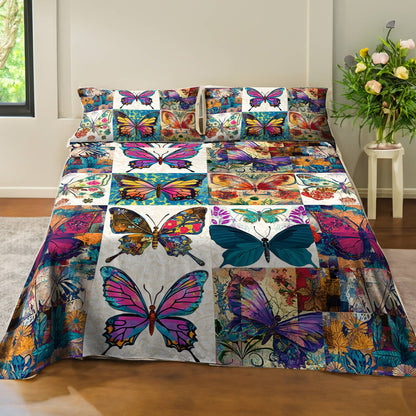 Shineful 4-Piece Bed Sheet Set Classical Butterflies