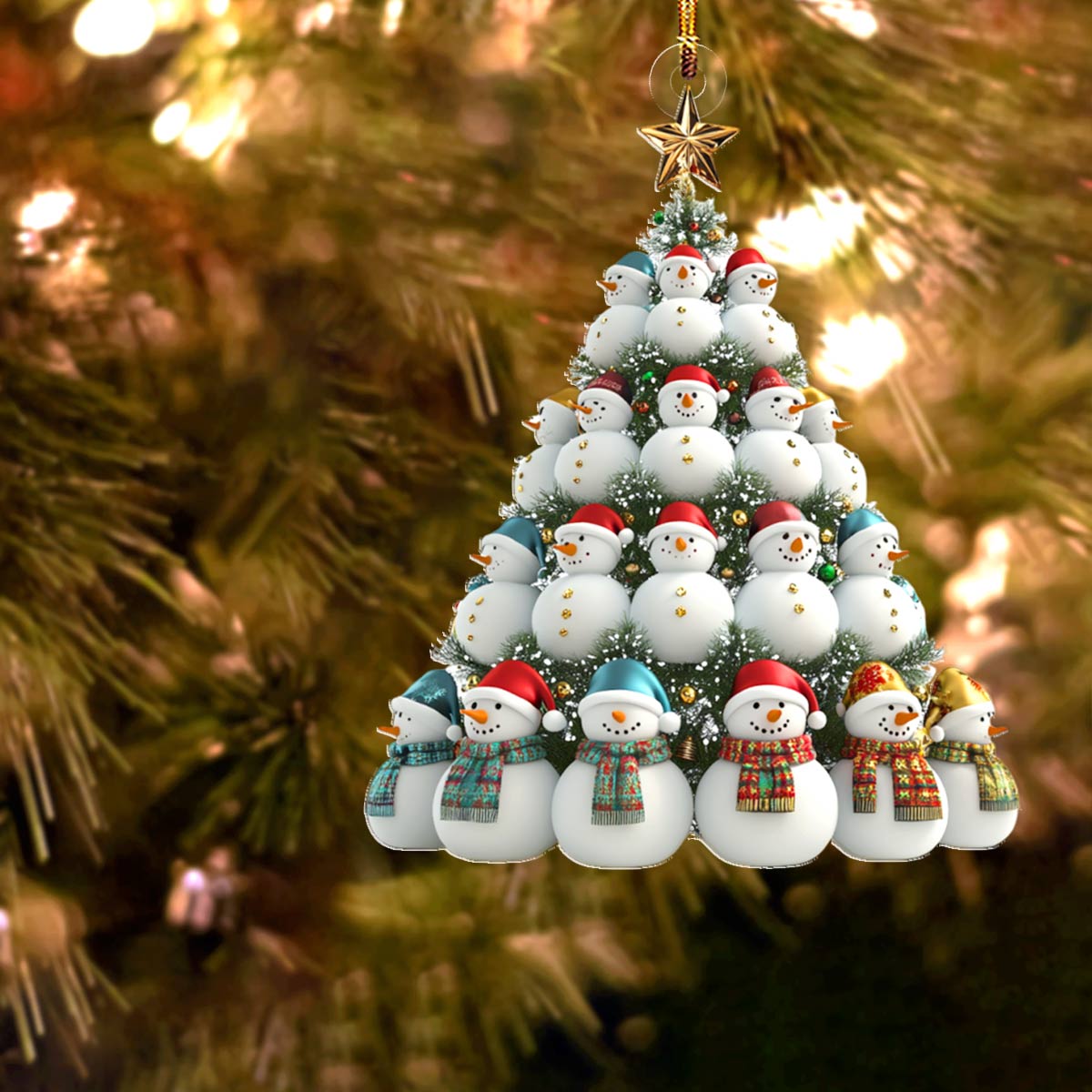 Shineful 2D Acrylic Ornament Happy Snowmen