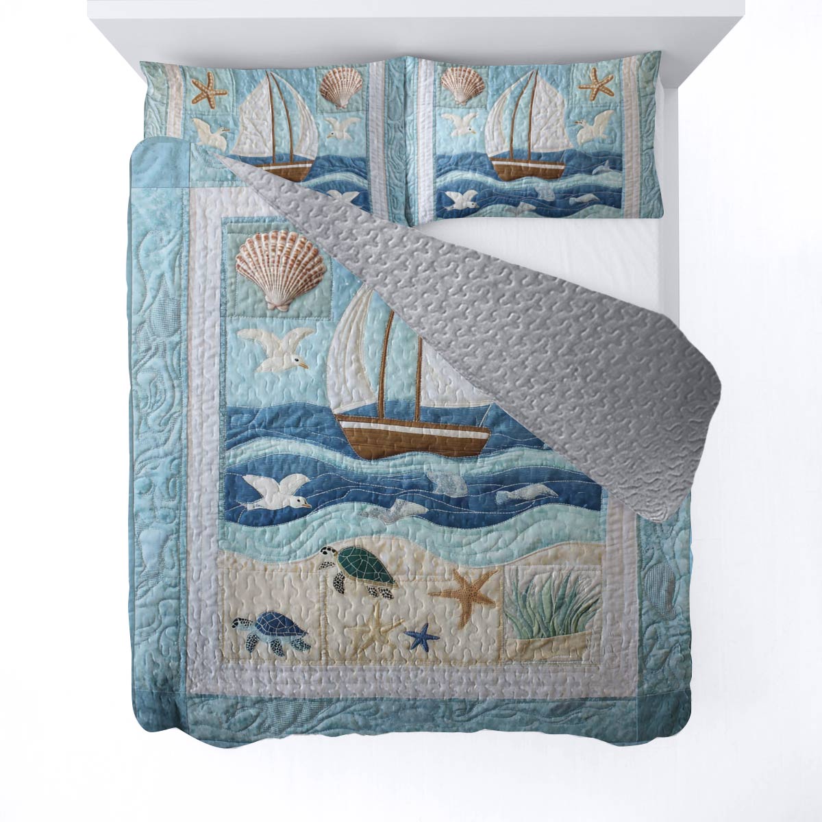 Shineful All Season Quilt 3-teiliges Set Ocean Breeze