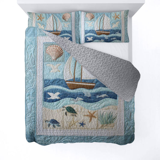 Shineful All Season Quilt 3-Piece Set Ocean Breeze