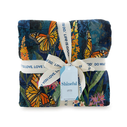 Shineful Fleece Blanket Monarch Butterflies And Milkweed Plant