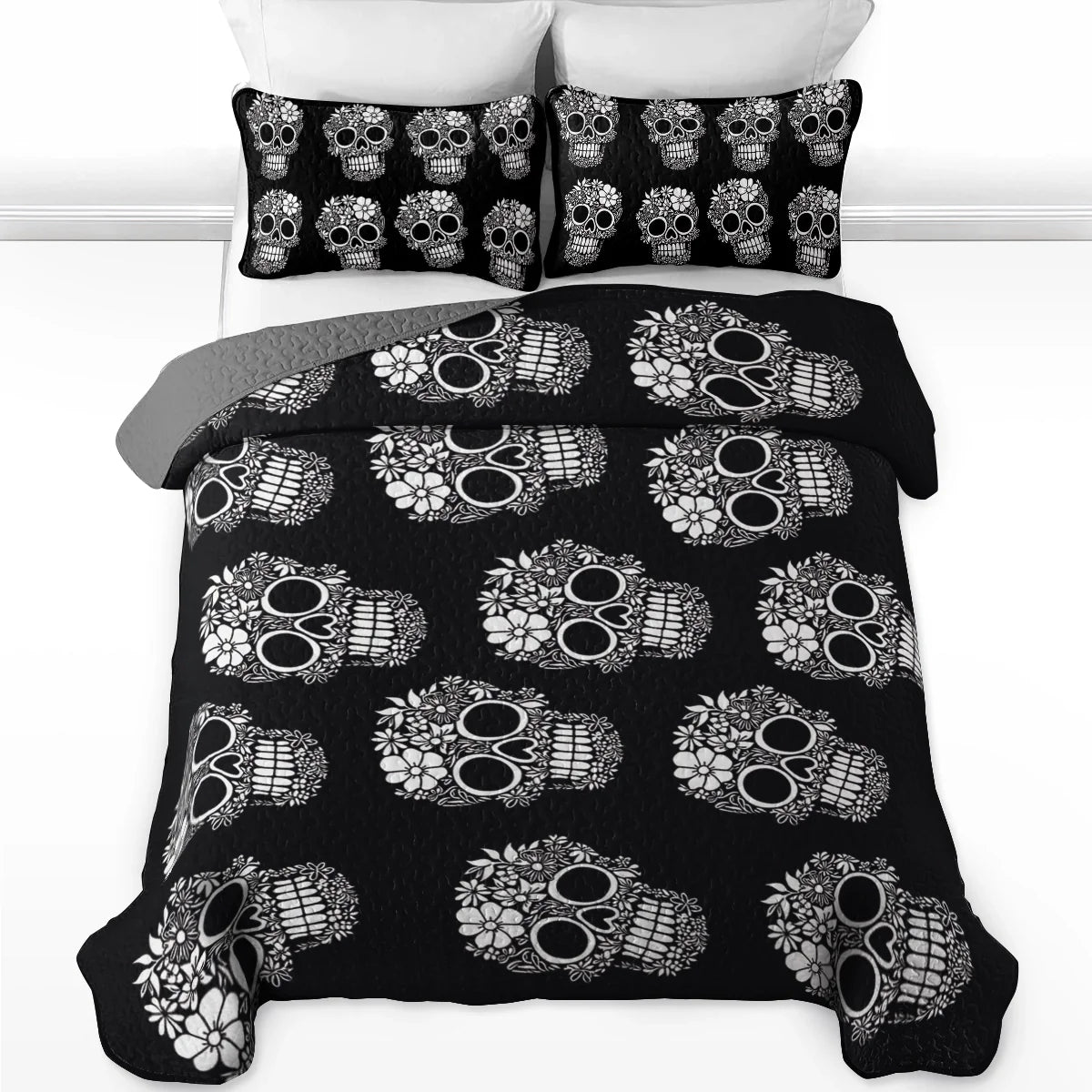 Shineful All Season Quilt 3-Piece Set - Mystic Sugar Skull