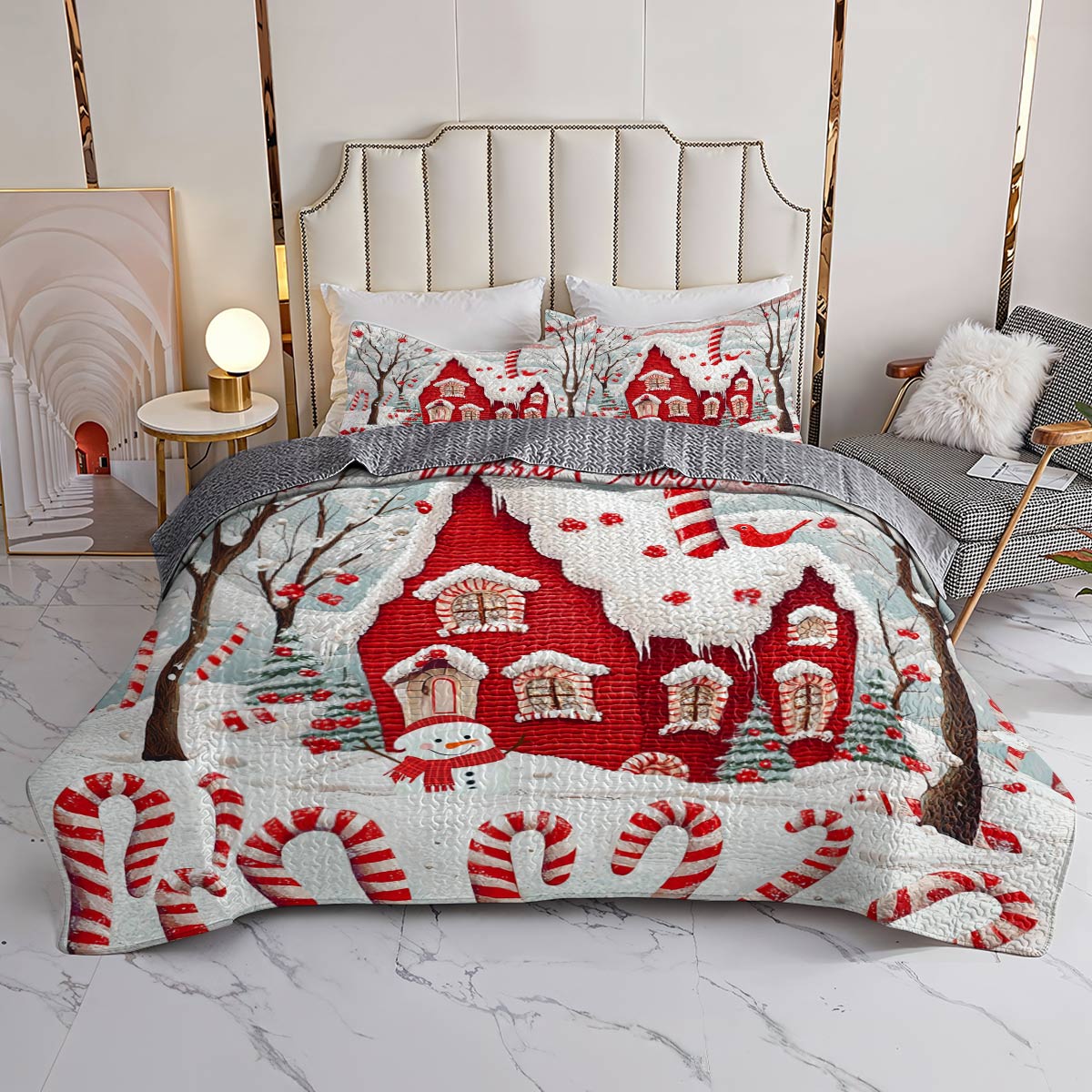 Shineful All Season Quilt 3-Piece Set Cheerful Christmas