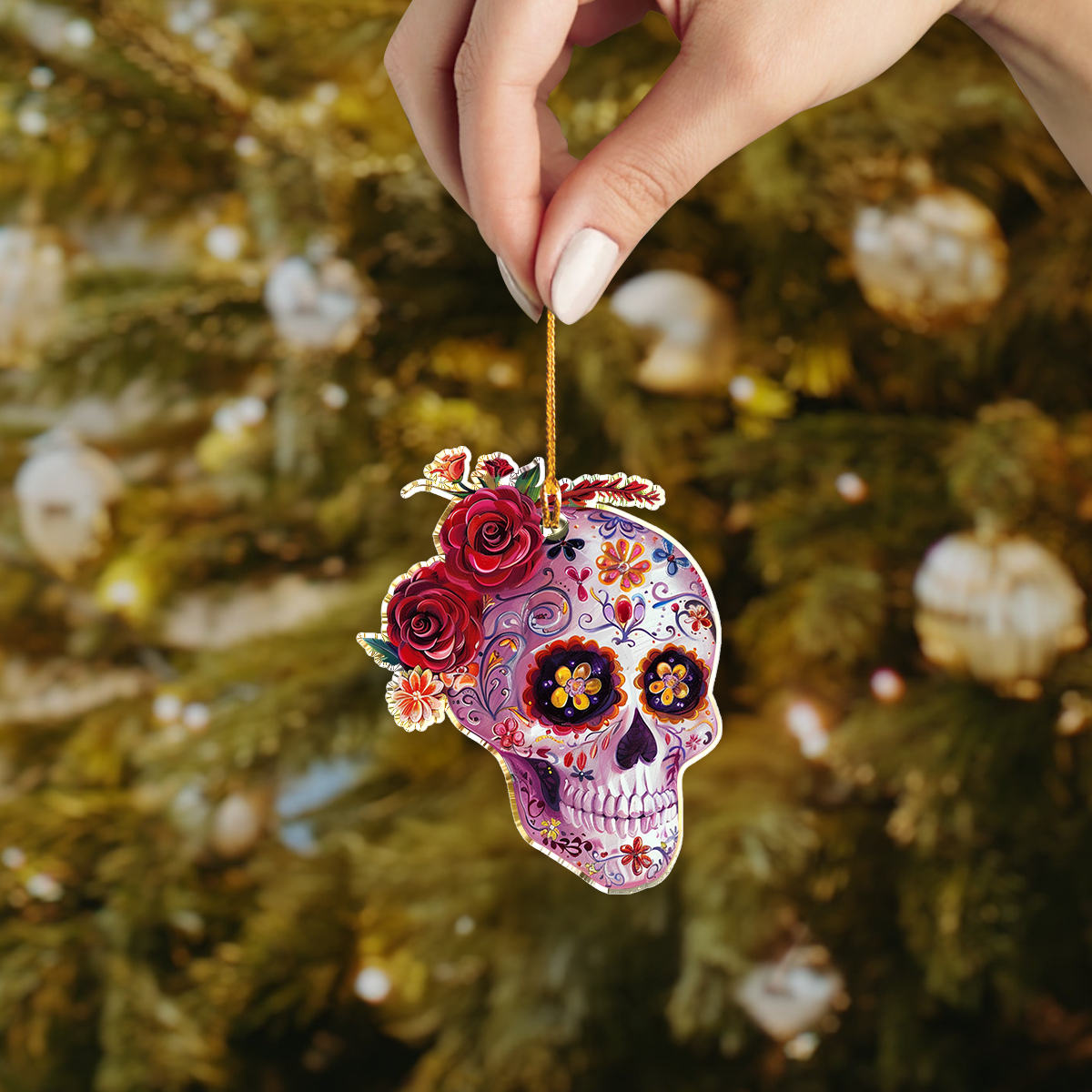 Shineful Acrylic Ornament Gorgeous Sugar Skull Lovely