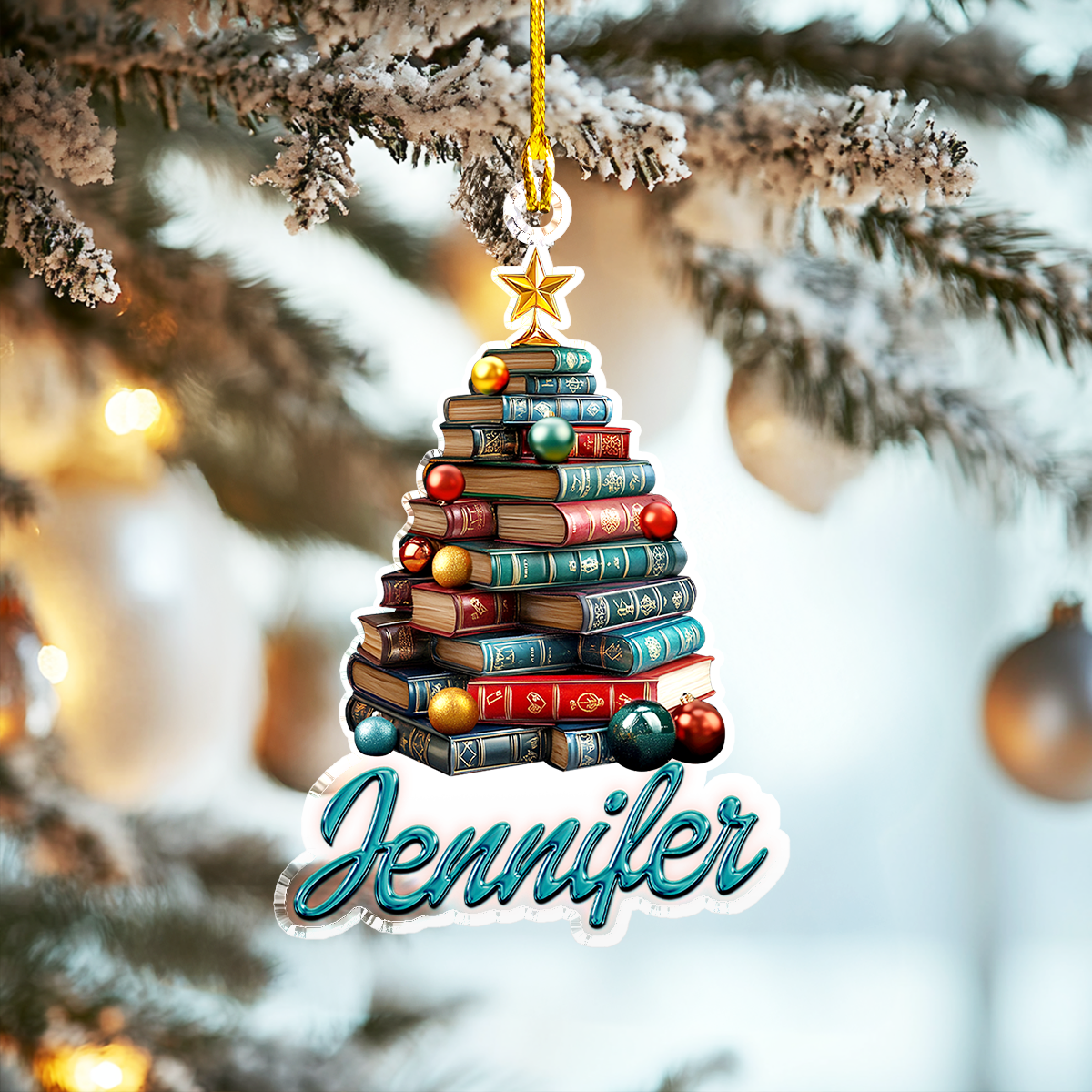 Shineful 2D Acrylic Ornament Festive Book Tower Charm