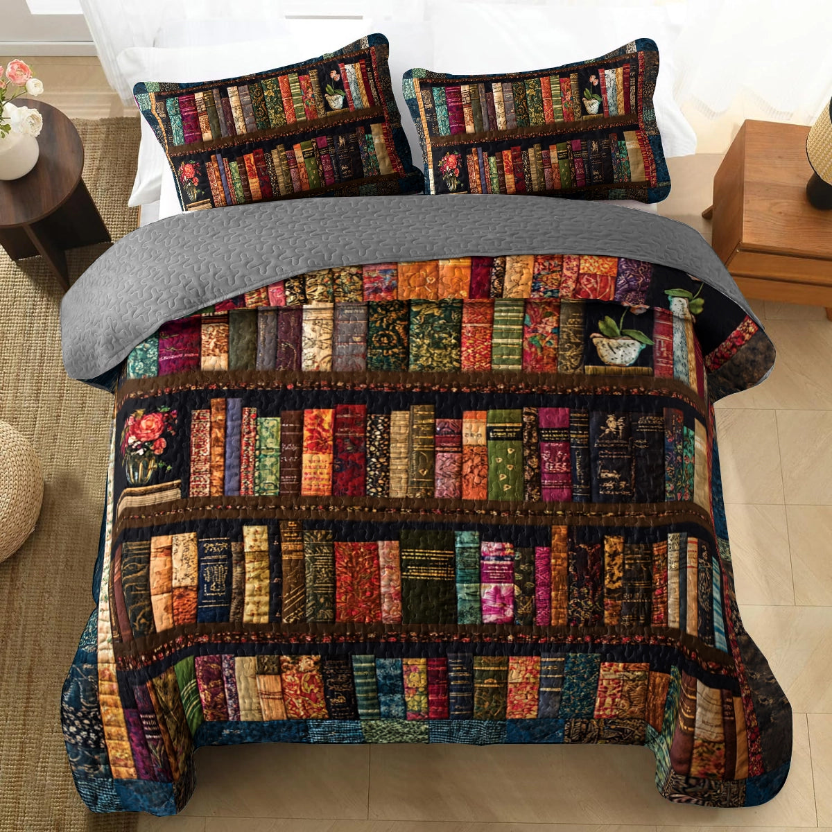 Shineful All Season Quilt 3-Piece Set - Bookworm's Paradise