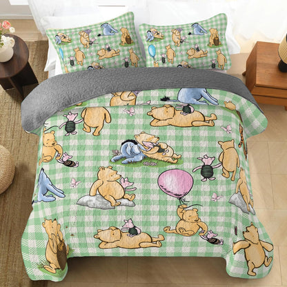 Shineful All Season Quilt 3-Piece Set Pooh Whispers of the Hundred Acre