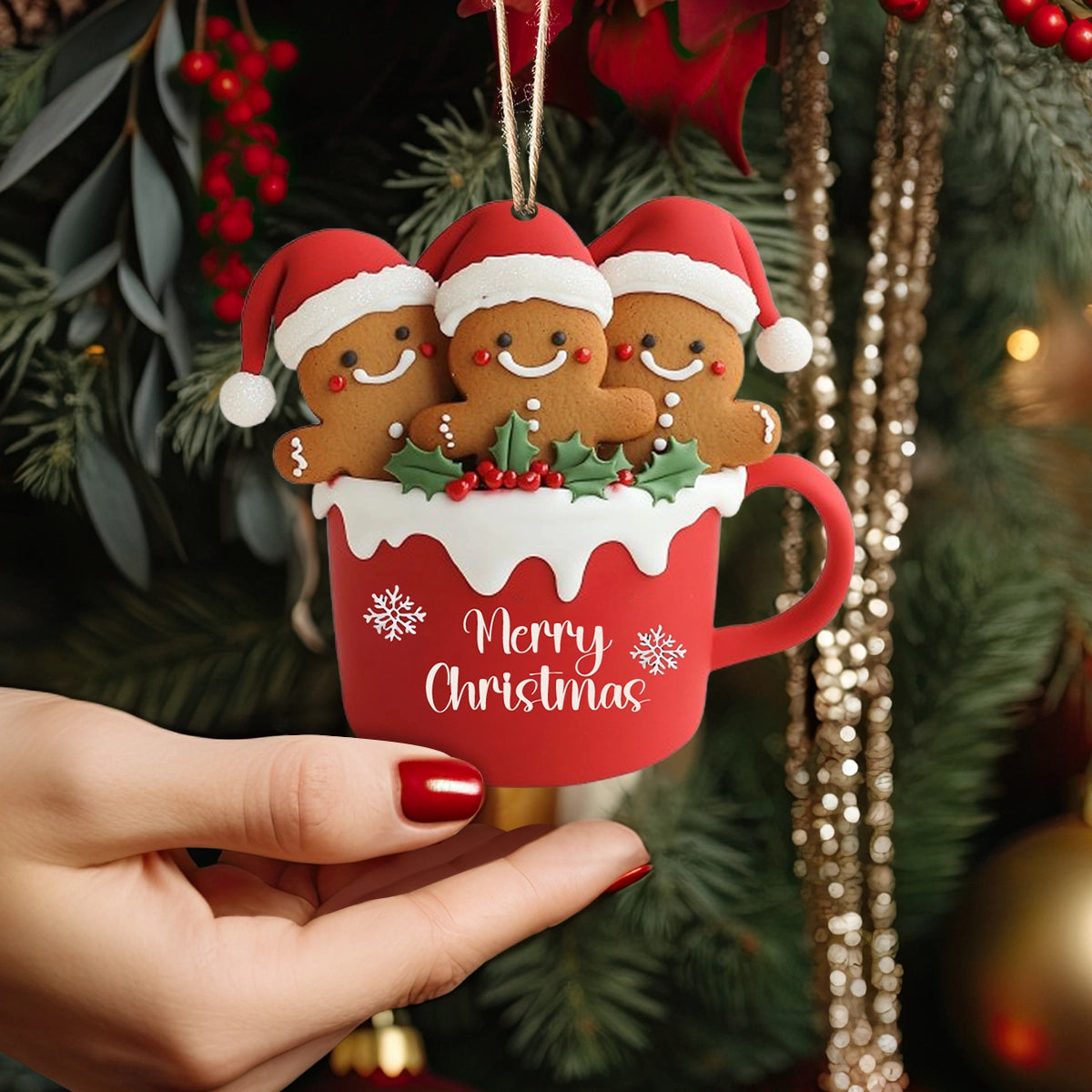 Shineful Acrylic Ornament Gingerbread Mug Merriment