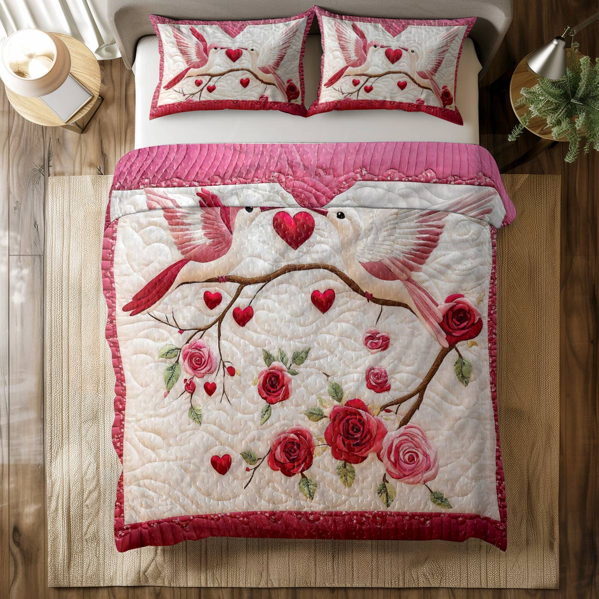 Shineful All Season Quilt 3-Piece Set Hummingbird Love