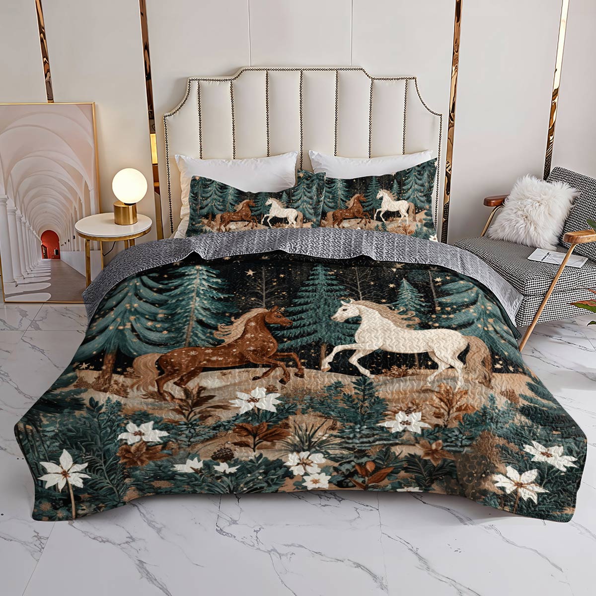 Shineful All Season Quilt 3-Piece Set Everlasting Love Horses