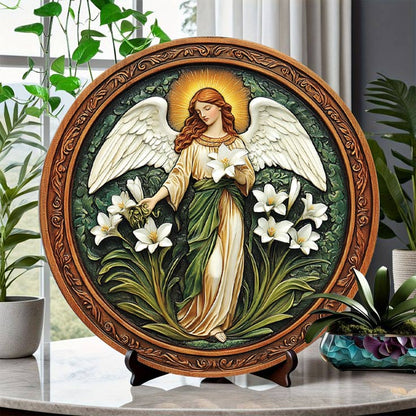 Shineful 2D Wooden Plaque, Hanging Decor, Door Sign Angelic Bloom