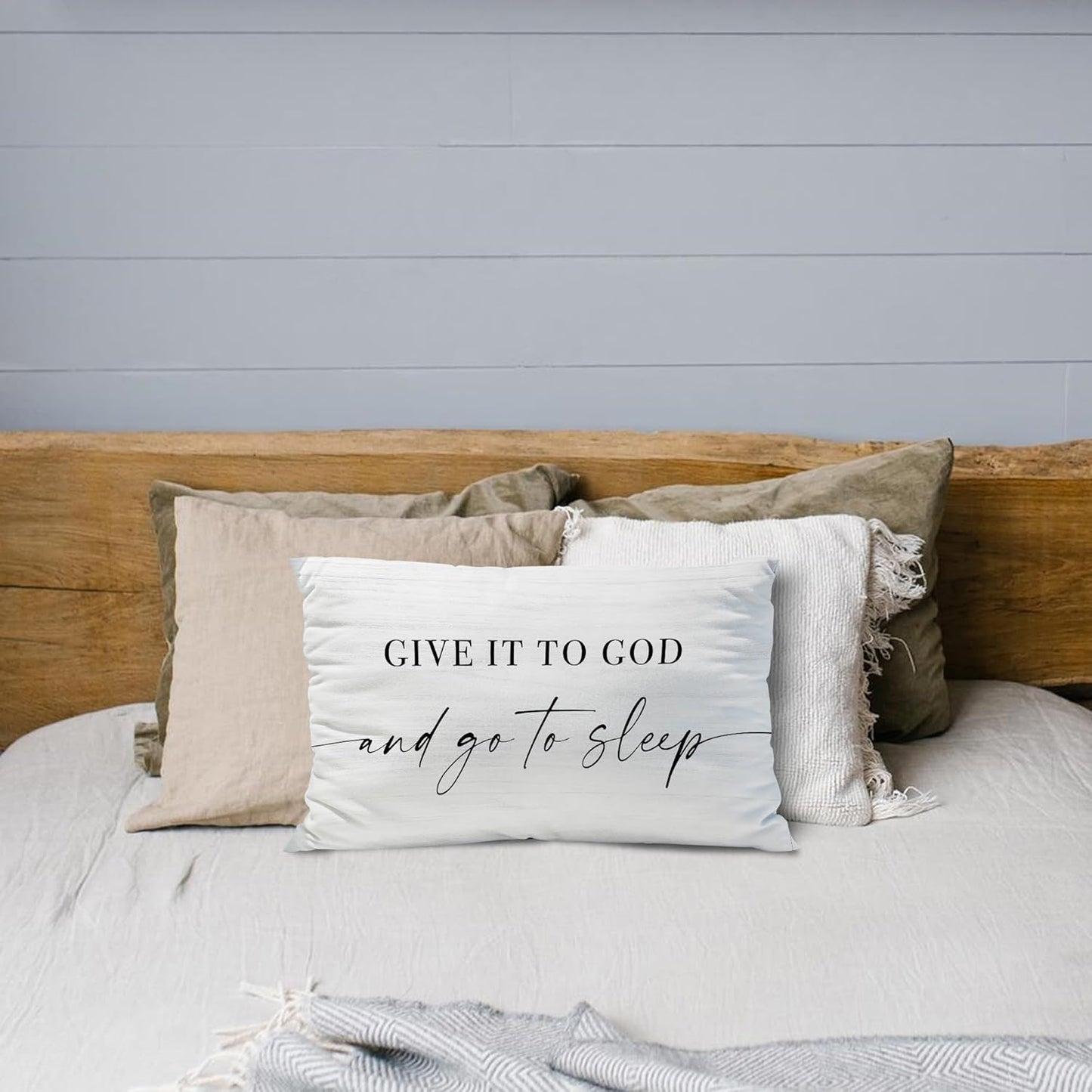 Shineful 2D Print Cushion Cover, Pillowcase, Pillows Covers Give It to God and Go to Sleep