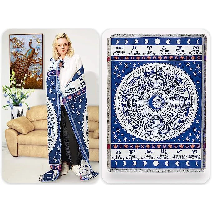 Shineful Woven Tapestry Throw Blanket Mother's Embrace Marian