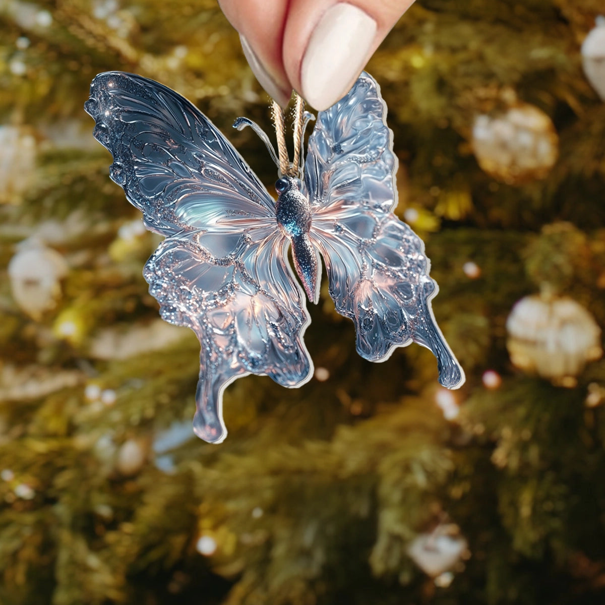 Glänzendes Acrylornament Celestial Glow Butterfly 