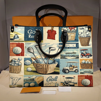 Glänzende Ledertasche von Vintage Golf Dreams