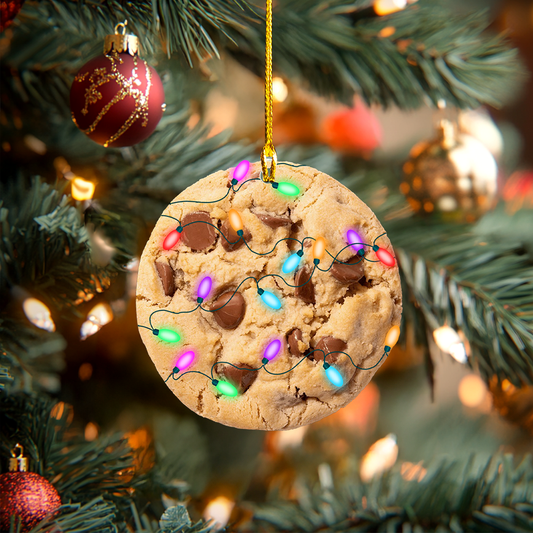 Shineful 2D Acrylic Ornament Christmas Milk Chocolate Chip Crumbl Cookie