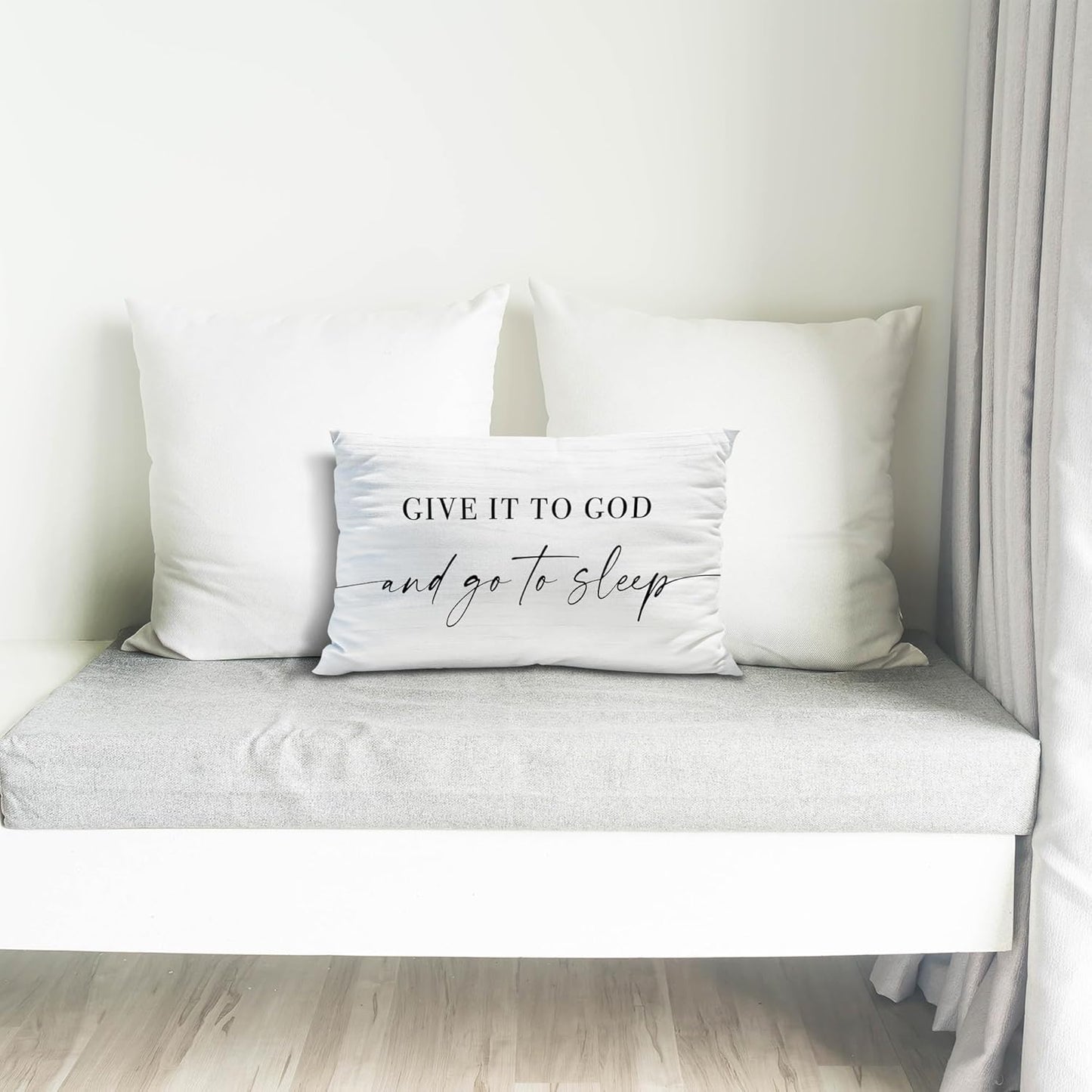 Shineful 2D Print Cushion Cover, Pillowcase, Pillows Covers Give It to God and Go to Sleep