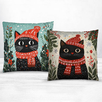 Shineful 2D Print Cushion Cover, Pillowcase, Pillows Covers Festive Feline