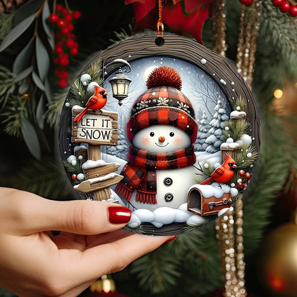 Shineful 2D Acrylic Ornament Cozy Snowman