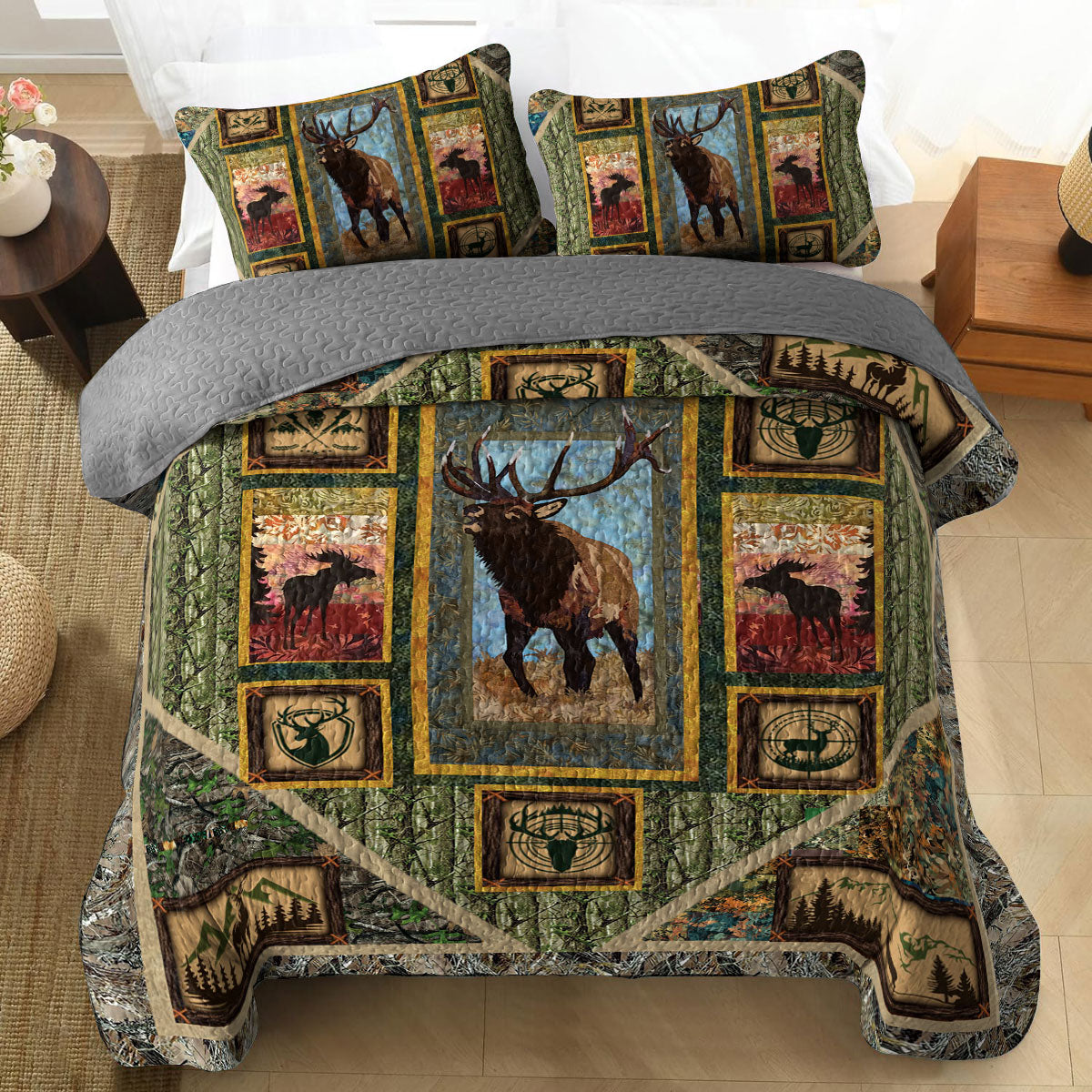 Shineful All Season Quilt 3-Piece Set Love Hunting Season