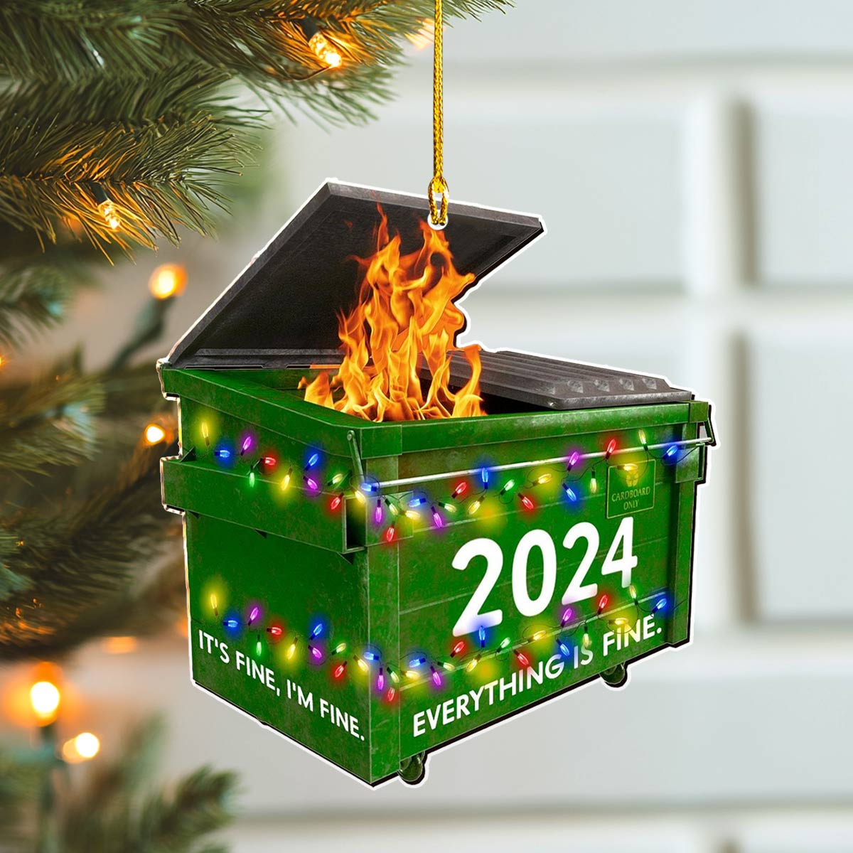 Shineful 2D Acrylic Ornament 2024 Dumpster Fire