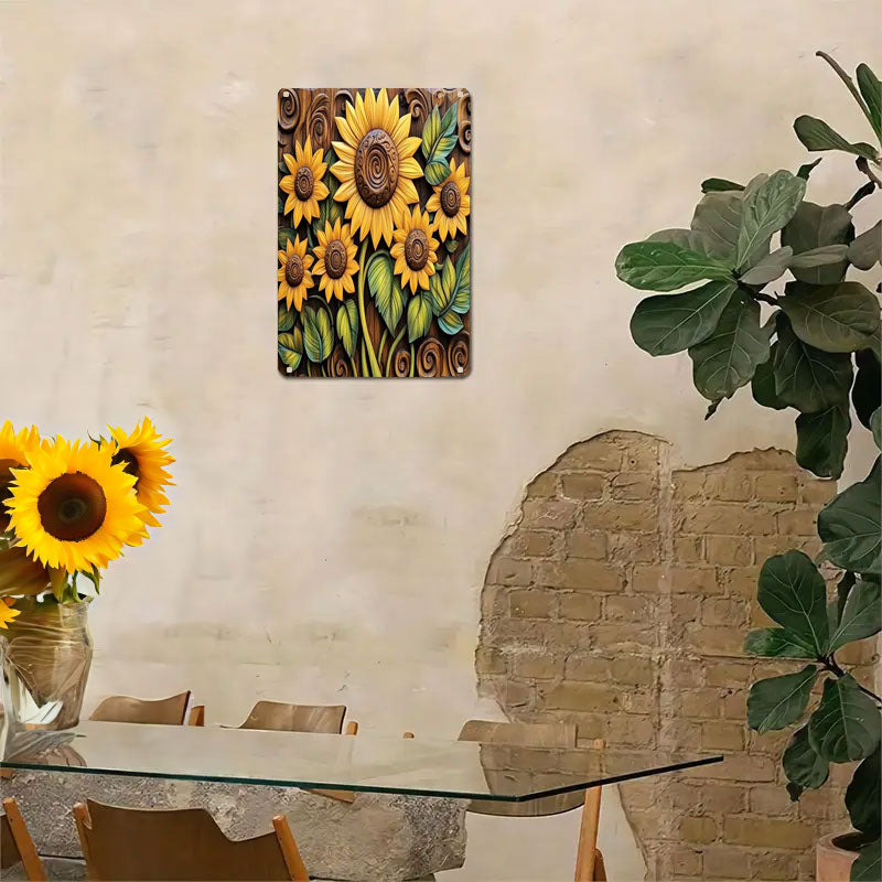 Shineful 2D Flat Print Metal Sign Vintage Sunflowers