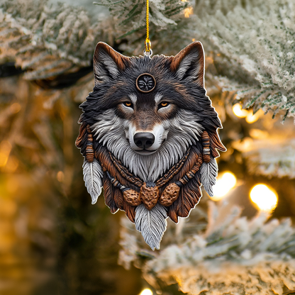 Shineful 2D Acrylic Ornament - Spirit of the Native Wolf