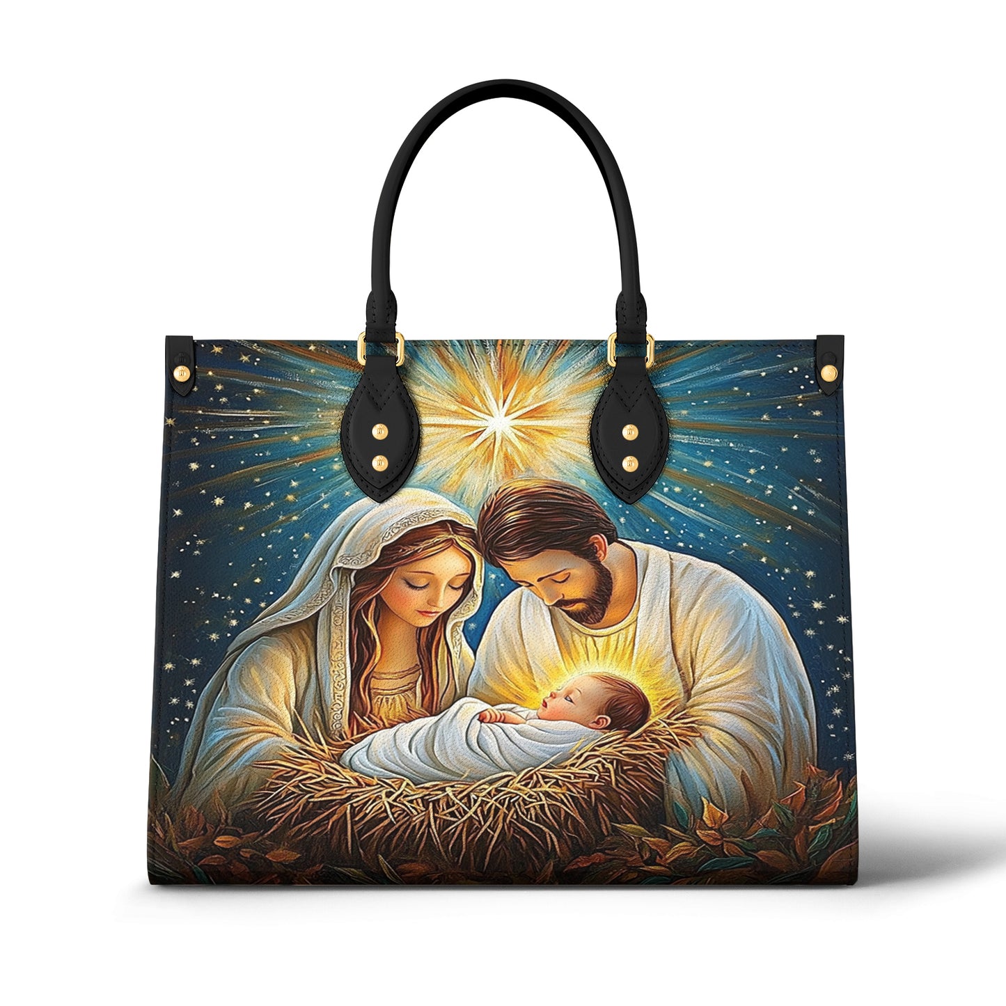 Glänzende Ledertasche Die Geburt Jesu