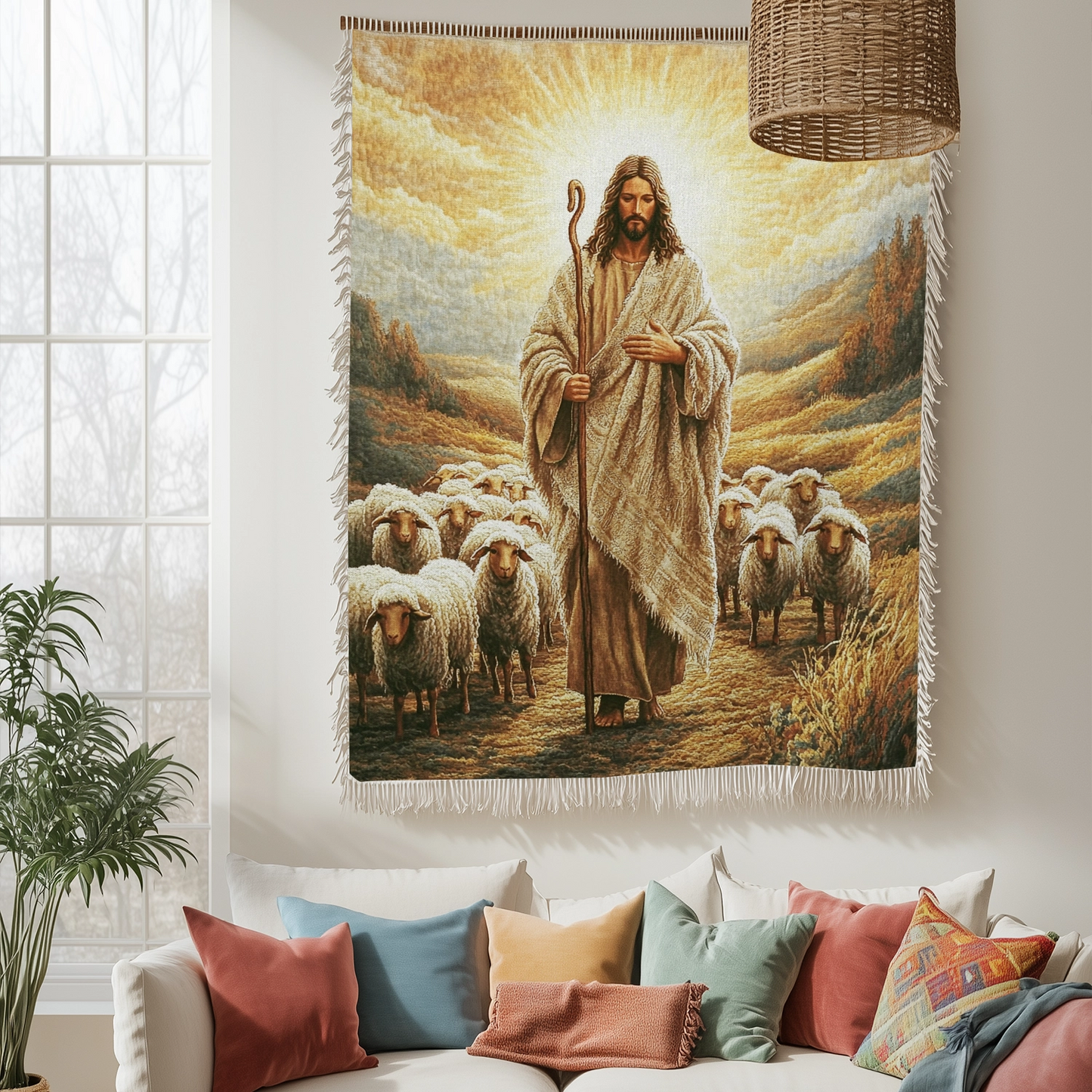 Shineful Woven Tapestry Throw Blanket Path of the Shepherd