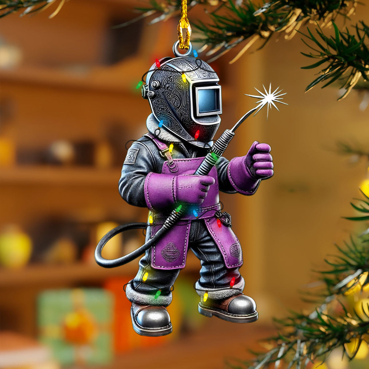 Glänzendes 2D-Ornament aus Acryl – Welder-Weihnachtskollektion