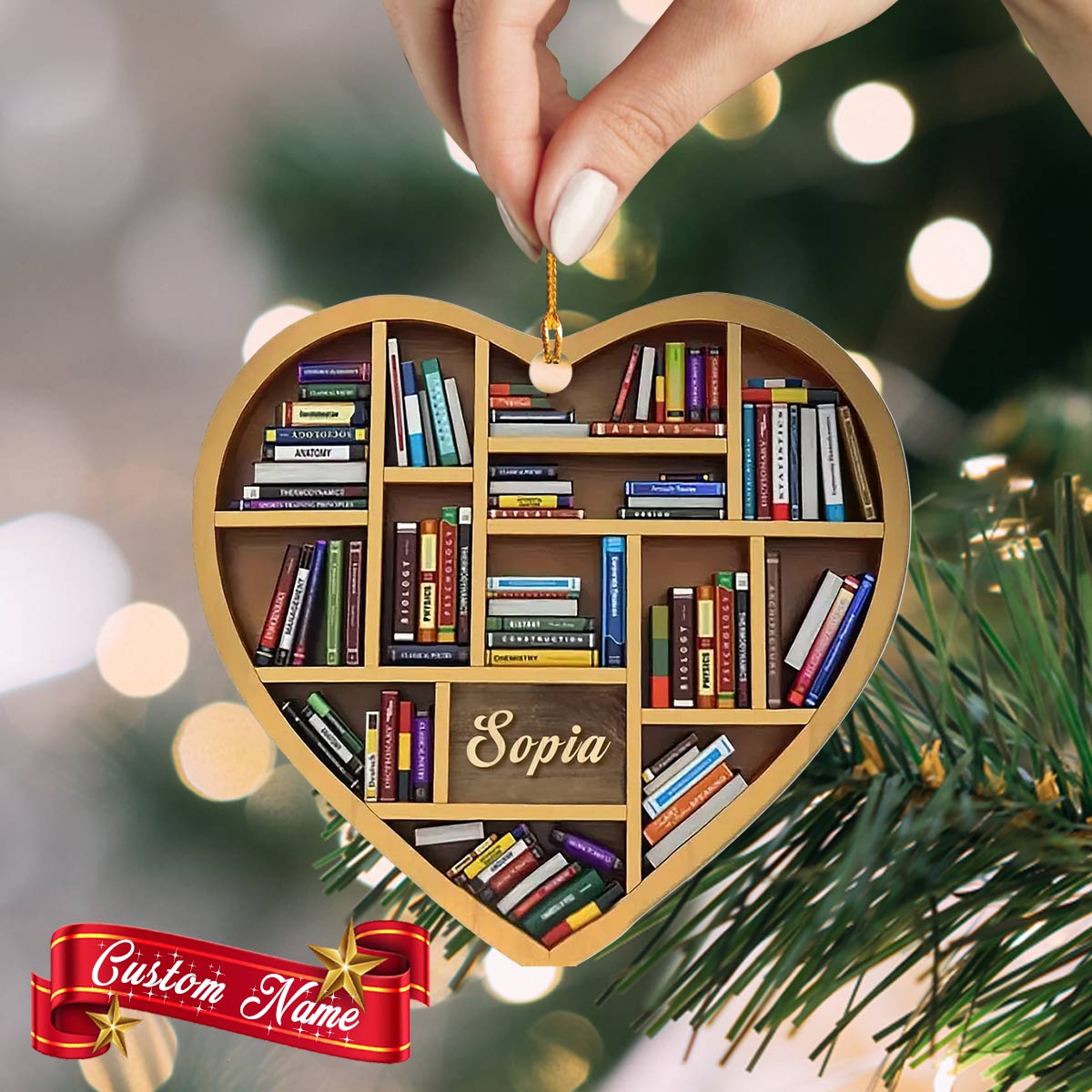 Shineful 2D Acrylic Ornament Personalized Bookworm’s