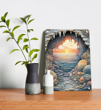 Shineful 2D Metal Sign Coastal Cave