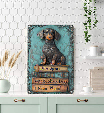 Shineful 2D Metal Sign Reading Pup