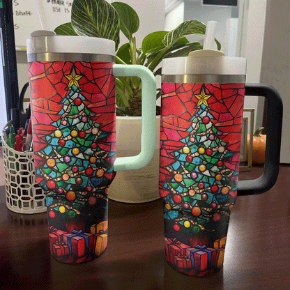 Sapin de Noël en vitrail Shineful Tumbler