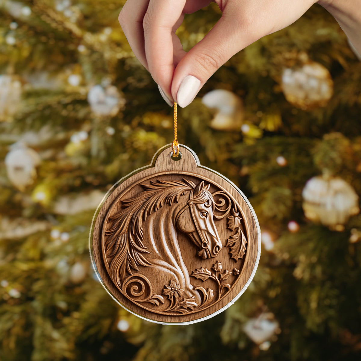 Shineful 2D Acrylic Ornament - Majestic Horse Holiday