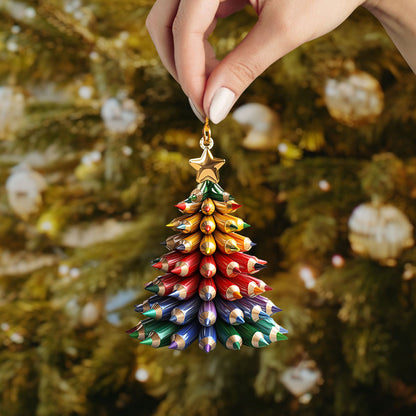 Shineful 2D Acrylic Ornament - Holiday Pencil Tree